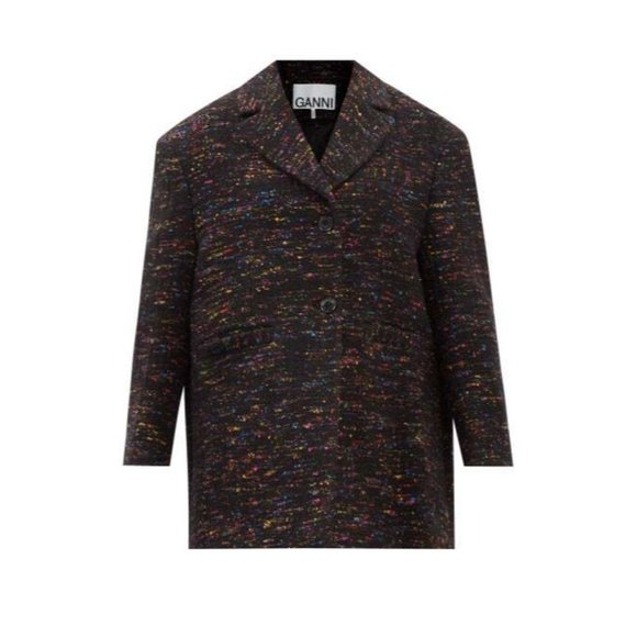 🆕 GANNI Oversized Jacket Wool Blend Small-Medium - Picture 7 of 13